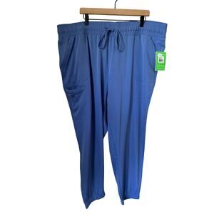 NWT HH Works Healing Hands Ceil Blue Jogger Scrub Pants 2X Renee